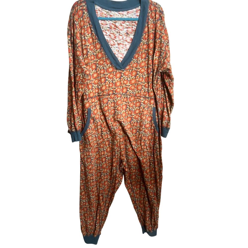 Natural Life Womens Johnnie Cotton Jumpsuit Brown Sz M Loungewear Romper Comfort